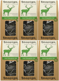 Teapigs Green Herbal Mao Feng Green Plant Based w/Natural Taste of Fresh Summer Air, Peaches & Apricots Caffeinated Tea (Case of 6) 90 Bags