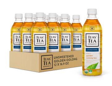 Teas' Tea Unsweetened Golden Oolong w/Robust Taste, Golden Color & Beautiful Aroma Sugar Free, 0 Calories Tea (Case of 12)16.9oz Bottles