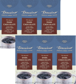 Teeccino Organic Herbal Prebiotic Dark Chocolate, Ramon Seeds. Spanish Carbs Acid-Free Caffeine-Free Coffee (Case of 6) 10z Bag