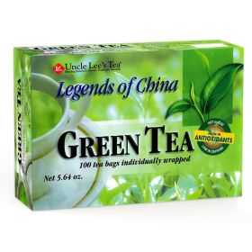 Uncle Lee’s Green Tea Wellness Tea Rich in Polyphenols & Antioxidants for Immunity & Vitality, Authentic Caffeinated Green Tea (Box of 1)100 Tea Bags