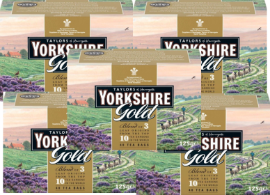 Taylors Of Harrogate Yorkshire Gold Assam Black Caffeinated Black Tea (Case of 5) 200 Bags