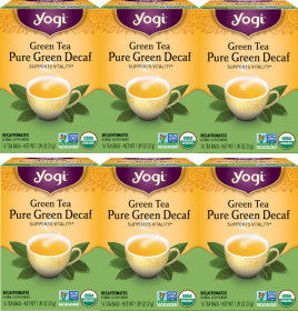 Yogi Organic Herbal Pure Green Decaf Tea Caffeine-Free Tea (Case Of 6 Yogi) 16 Tea Bags