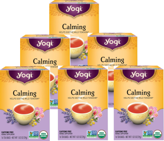 Yogi Organic Herbal Chamomile Lemongrass Skullcap Leaf Lavender Flower Rose Hip Licorice Root Sense of Calm Caffeine-Free Tea (Case of 6) 16 Tea Bags