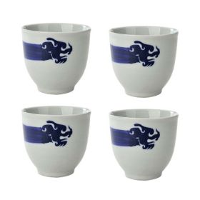 Chinese Style Dragon Ceramic 4Pcs Teacups Small Straight Wine Glass (Pack of 1) 150ML