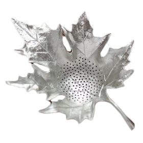 Silver Color  Chinese Style Tin Maple Strainer Handmade Kung Fu Accessory Tea Filter (Pack of 1) Tea Infuser