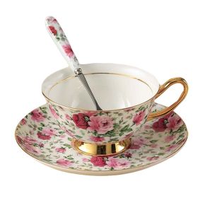 Cup Saucer Spoon Coffee Cup Set Porcelain Teacups and Saucers Coffee Mug (Pack of 1) 6.8oz