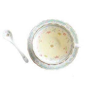 Ceramic Porcelain Tea Time Tea Cup Tea Mug Cup Saucer Spoon Combination (Pack of 1) 5.4oz Tea Set