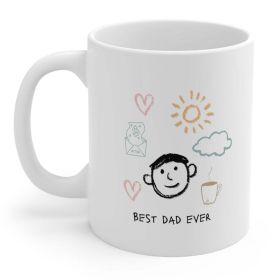 Funny Best Dad Ever Coffee Tea Mug (Pack of 1) 11oz Cup