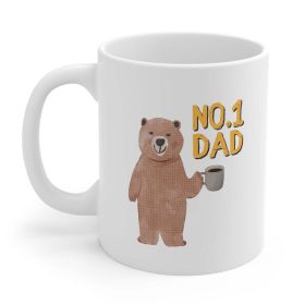 Number One Dad Bear Coffee Tea Mug (Pack of 1) 11oz Mug