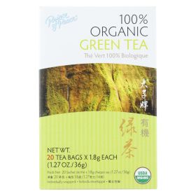 Prince of Peace Organic Green Unsweetened Herbal Health Benefits Lower Caffeinated Green Tea (Pack of 1) 20 Tea Bags