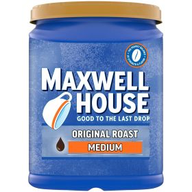 Maxwell House Original 100% Arabica Light Roast Medium Ground Bean Kosher Caffeinated Coffee (Pack of 1) 42.5oz Canister