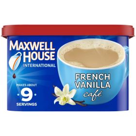 Maxwell House International 100% Arabica Ground Bean French Vanilla Cafe Beverage Mix (Pack of 1) 8.4oz Canister