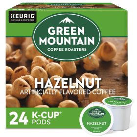 Green Mountain 100% Arabica Light Roast Beans Hazelnut Flavored w/Caramel, Brown Sugar, Vanilla Cream Caffeinated Coffee (Box of 1) 24 K-Cup Pods