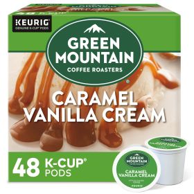 Green Mountain Caramel Vanilla w/Brown Sugar Cream Arabica Light Roast Bean Single-Serve Caffeinated Coffee (Box of 1) 48 K-Cup Pods