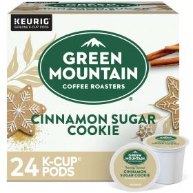 Green Mountain Roasters Cinnamon, Sugar Cookie Single-Serve Arabica Light Roast Bean Caffeinated Coffee (Box of 1) 24 K-Cup Pods