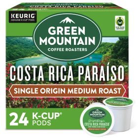 Green Mountain Roasters Costa Rica Paraiso Single-Serve Arabica Medium Roast Bean Caffeinated Coffee® (Box of 1) 24 K-Cup Pods