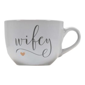 Gartner Studios Wifey Script Font Ceramic Coffee and Soup Mug (Pack of 1) 1 Count