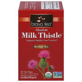 Bravo Tea Organic Herbal Milk Thistle Caffeine-Free Tea (Pack of 1) 20 Bags