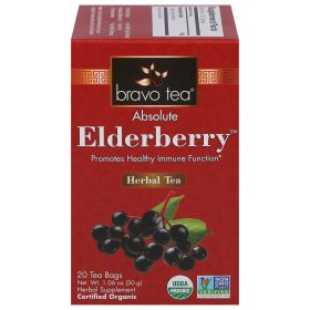 Bravo Teas Organic Herbal Black Elderberry Caffeine-Free Tea  (Pack of 1) 20 Bags