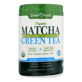 Green Foods 95% Organic Herbal Matcha w/Organic Brown Rice Solids Caffeinated Green Tea (Pack of 1)11oz Bottle