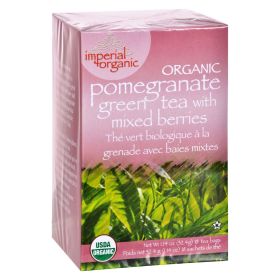 Uncle Lee's Imperial Organic Herbal Pomegranate w/Mixed Berries Green Caffeinated Tea (Pack of 1) 18 Tea Bags