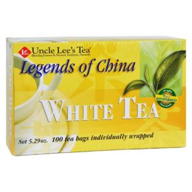 Uncle Lee's Tea Legends of China Herbal Light & Delicate Flavor Natural Premium White Peony Hot/Cold Brew/Iced Caffeinated Tea (Pack of 1)100 Tea Bags