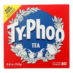 Typhoo Tea Herbal  English w/Orange Pekoe Rich Flavor Smooth Taste & Golden Color Black Caffeinated Tea (Case of 6) 80 Tea Bags