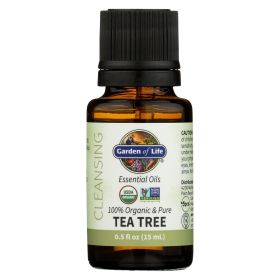 Garden Of Life Organic Pure Clean Undiluted & Non-GMO Diffuser Aromatherapy Meditation Purifying Essential Oil Tea Tree (Pack of 1).5oz Bottle