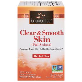 Bravo Teas Herbal Clear & Smooth Skin Jasmine Loose Leaves Caffeine-Free Tea (Pack of 1) 20 Tea Bags