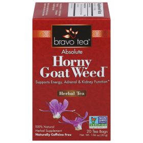 Bravo Tea Herbal Absolute Horny Goat Weed For Adrenal & Kidney Health Caffeine-Free Tea  (Pack of 1) 20 Tea Bags