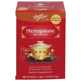 Prince of Peace Herbal Menopause w/Ginseng, Peony Root, Relief Hormone Balance for Women for Hot Flashes Caffeinated Tea(Pack of 1)18 Tea Bags