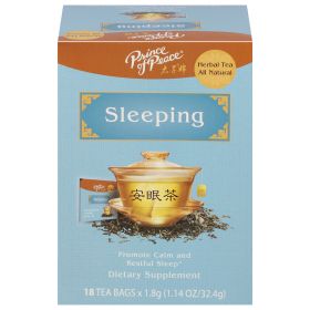 Prince of Peace Organic Herbal Valerian Root w/Ginseng Root, Stevia Leaf, Sleep Support  Aid Bedtime Caffeinated Tea (Pack of 1)18 Tea Bags