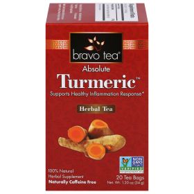 Bravo Tea Herbal Absolute Turmeric Ginger Caffeine-Free Tea (Pack of 1) 20 Bags