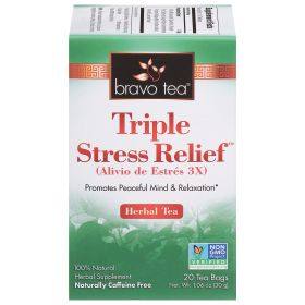 Bravo Tea  Herbal Triple Stress Relief Jasmine Caffeine-Free (Pack of 1)Tea 20 Bags