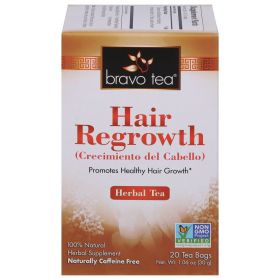 Bravo Tea Herbal Hair Regrowth Jasmine Gluten Free Non GMO Project Verified Caffeine-Free Tea  (Pack of 1) 20 Bags