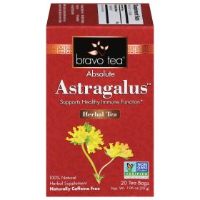 Bravo Tea Organic Herbal Absolute Astragalus Caffeine-Free Tea (Pack of 1) 20 Tea Bags