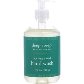 Deep Steep Organic Herbal Melaleuca Alternifolia Leaf Juice Argania Spinosa Kernel Oil w/Tea Tree & Mint Hand Wash (Pack of 1)17.6oz Bottle