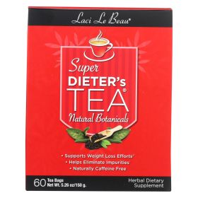 Laci Le Beau Super Dieter's Herbal All Natural Botanicals w/Weight Loss Efforts Loose Leaves Caffeine-Free Tea (Pack of 1) 60 Tea Bags