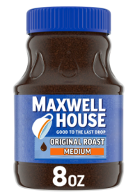 Maxwell House The Original 100% Arabica Medium Roast Beans Caffeinated Instant Coffee (Pack of 1) 8 oz Jar