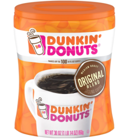 Dunkin' Donuts Original Blend 100% Arabica Medium Roast Ground Beans Caffeinated Coffee (Pack of 1) 30oz Canister