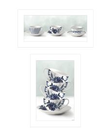 Artisan House Fenway "Tea Tower" w/Cups& Sauces Vignette Ready to Hang Framed Print (Pack of 1) White Frame