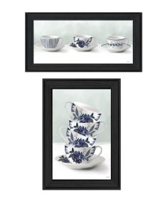 Artisan House Fenway "Tea Tower" w/Cups & Sauces Vignette Ready to Hang Framed Print (Pack of 1) Black Frame