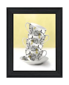 Artisan House Fenway "Time for Tea-Yellow" Ready to Hang Framed Print (Pack of 1) Black Frame