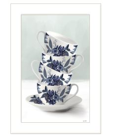 Artisan House Fenway "Tea Tower (Blue)" Ready to Hang Framed Print (Pack of 1) White Frame