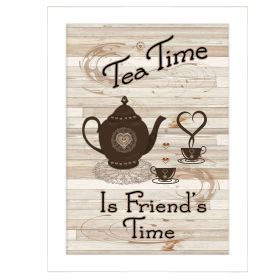 Millwork Engineering Trendy Decor 4U "Tea Time" Ready to Hang Framed Print (Pack of 1) White Frame