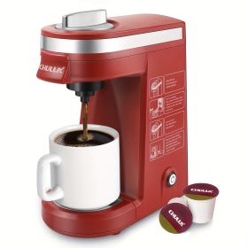 CHULUX Burgundy Single Cup120V Coffee Maker Brewer For Single Cup Capsule (Pack of 1) 12oz K-Cup Pods