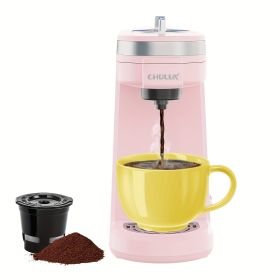 CHULUX Pink Single Serve 120V Coffee Maker Brewer For Single Cup Capsule (Pack of 1) 12oz K-Cup Pods