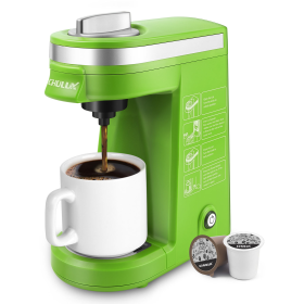 CHULUX Green Single Serve 120V Coffee Maker Brewer For Single Cup Capsule (Pack of 1) 12oz K-Cup Pods