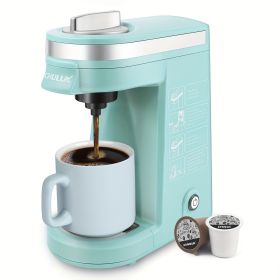 CHULUX Cyan Single Serve 120V Coffee Maker Brewer For Single Cup Capsule (Pack of 1) 12oz K-Cup Pods