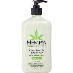 HEMPZ Moisture Body Hydrating Lotion Rich w/Minerals, Vitamin C, Hempseed Oil to Nourish Dry/Sensitive Skin Green & Asian Pear (Pack of 1) 17oz Bottle